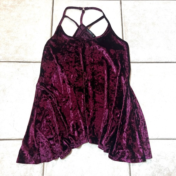 NWOT Doe & Rae Burgundy Flowy Cami Tunic Tank Top - Picture 4 of 11